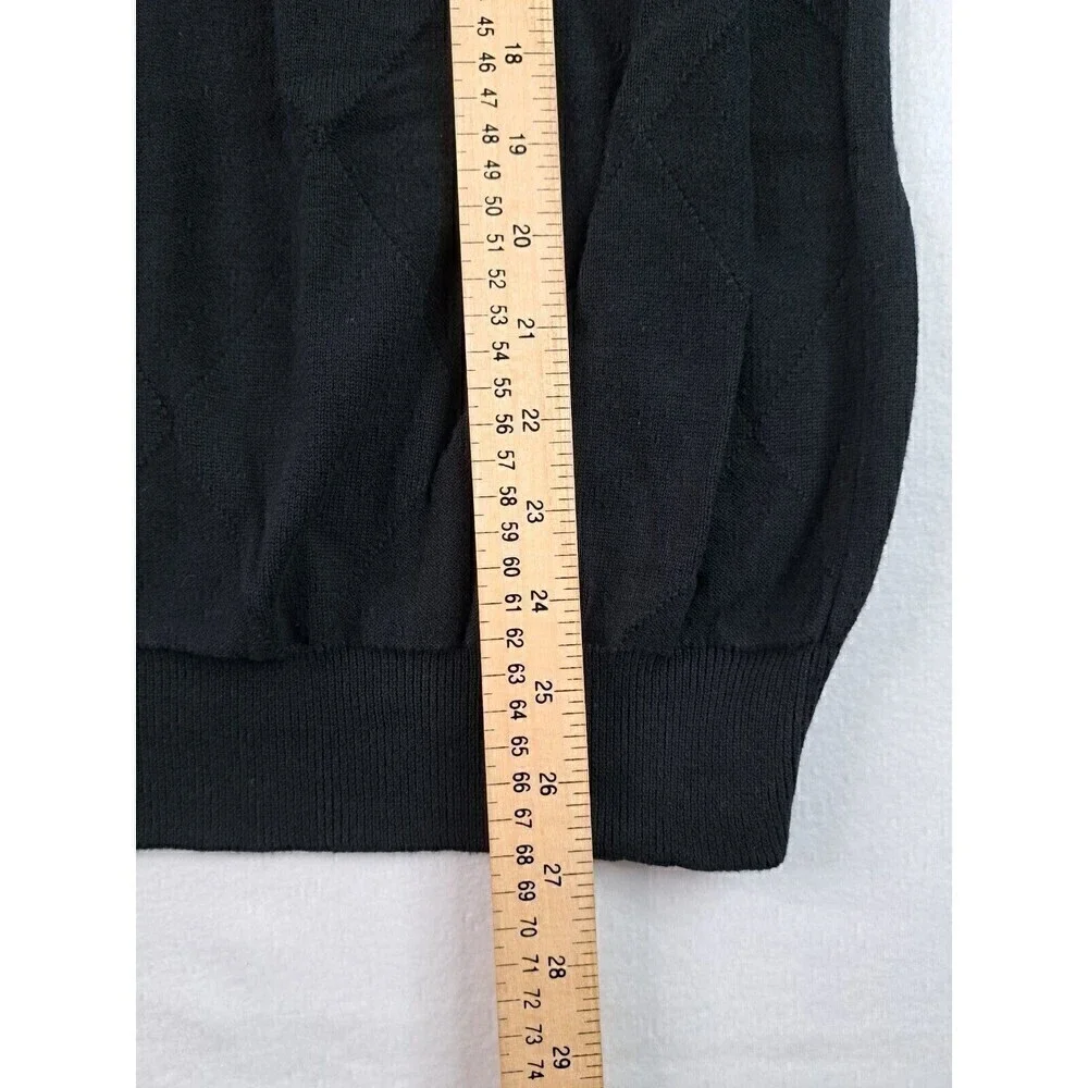 Oscar De La Renta Argyle Golf Sweater Vest Black Mens XL - Picture 3 of 5